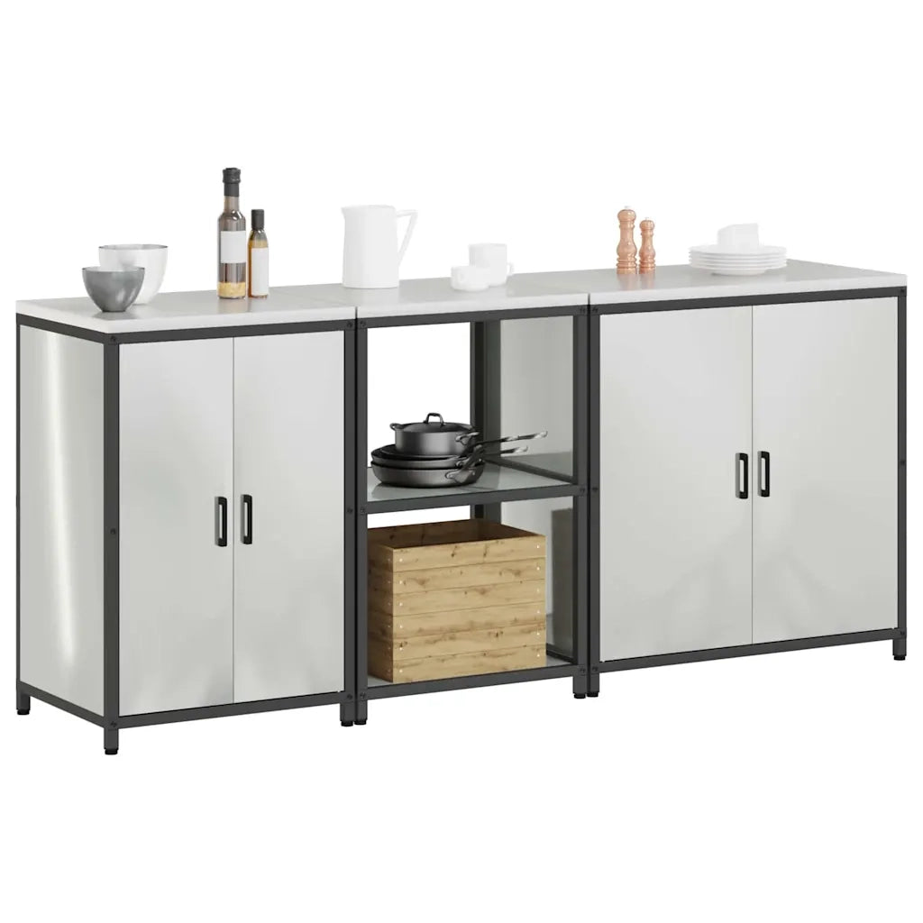 Set di Stoccaggio per Cucina 3 pcs Argento Acciaio zincato 3392706
