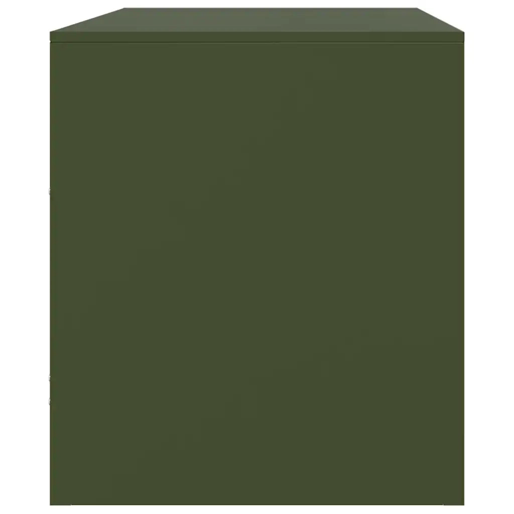 Mobili TV 2 pz Verde Oliva 67x39x44 cm in Acciaio 841748