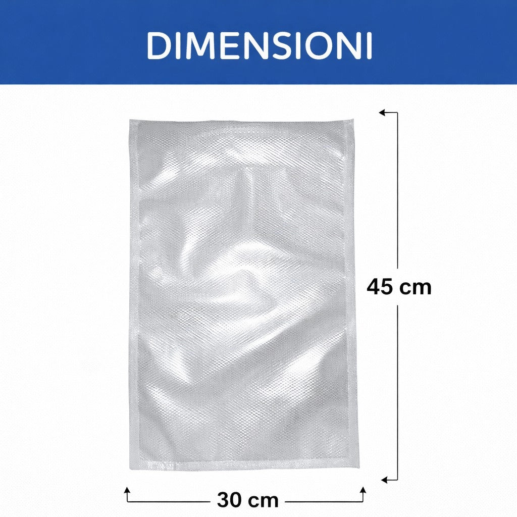Buste per Sottovuoto Goffrate Alimenti 30x45cm 25 Sacchetti Alimentari BPA 64429