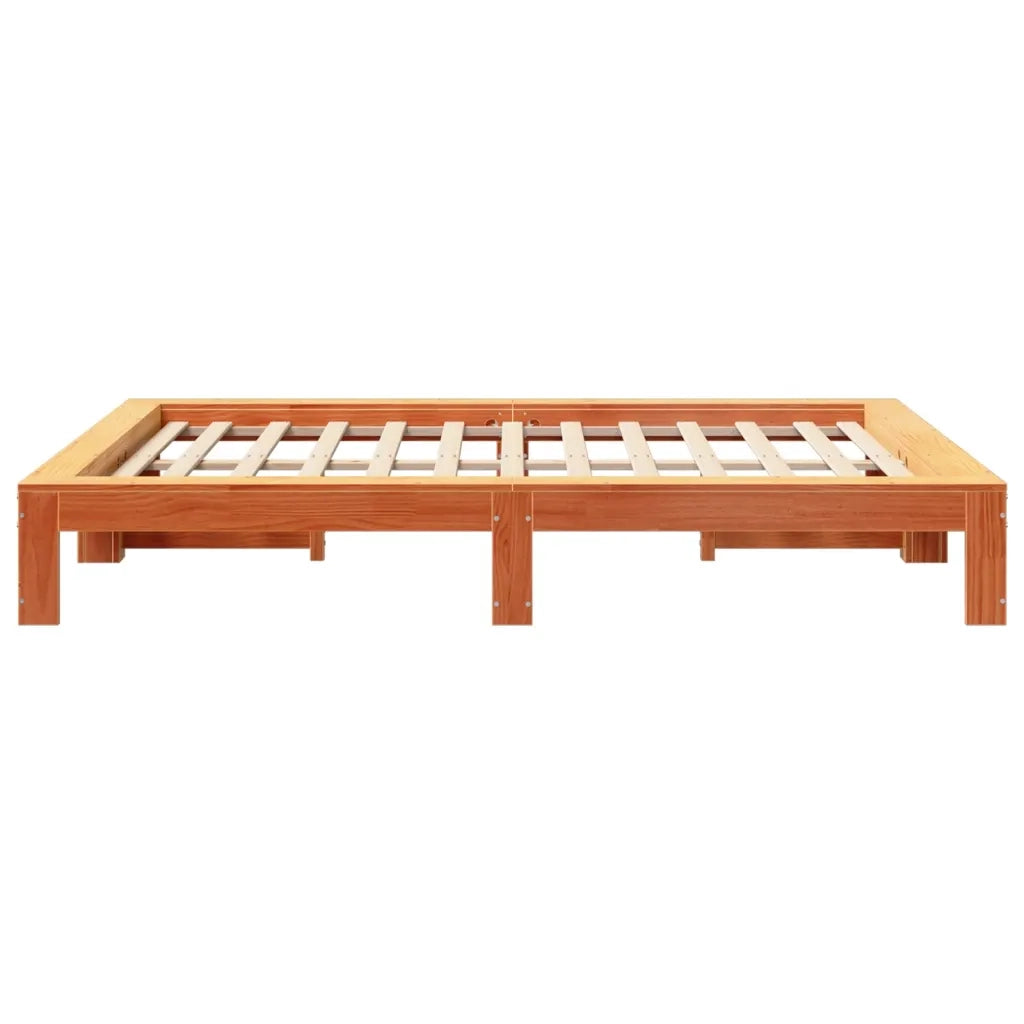 Letto senza Materasso Marrone Cera 150x200 cm in Legno di Pino