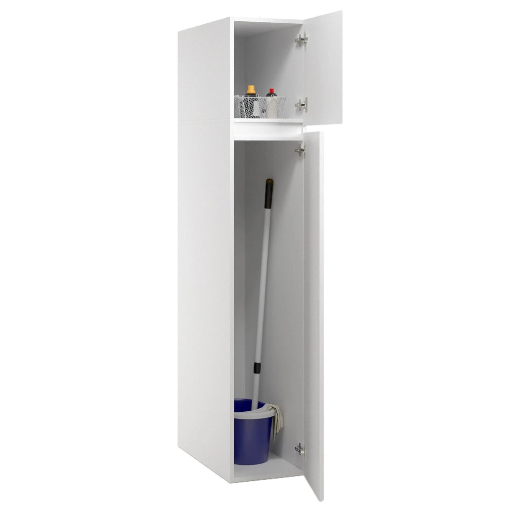 Gilroy, Armadio Multiuso 2 Ante 3 Ripiani Made in Italy, 35x195h cm Bianco