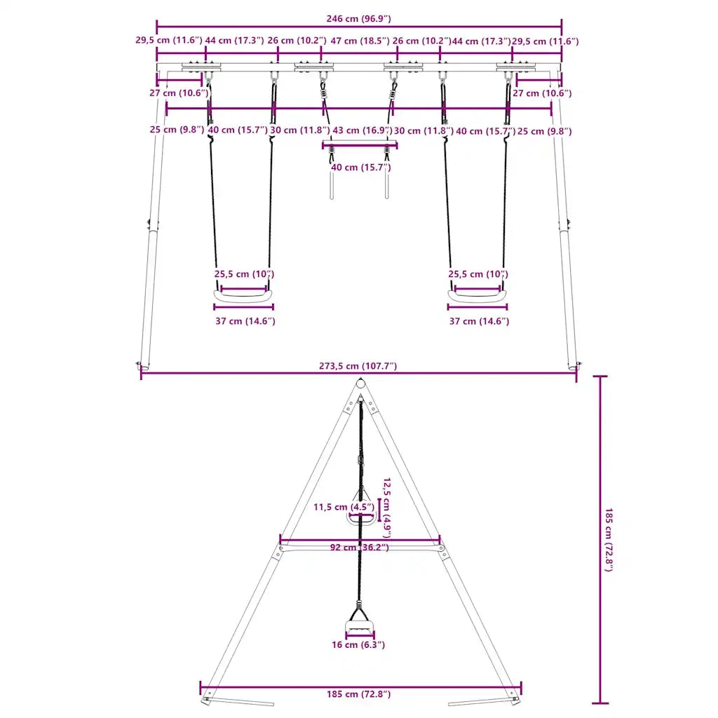 Set Gioco da Esterno con Altalene e Trapezio 3283599