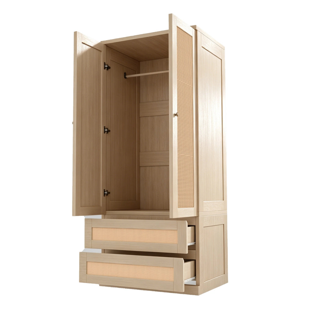 ARMADIO 70x55x170 cm a 2 ante colore legno con 2 cassetti