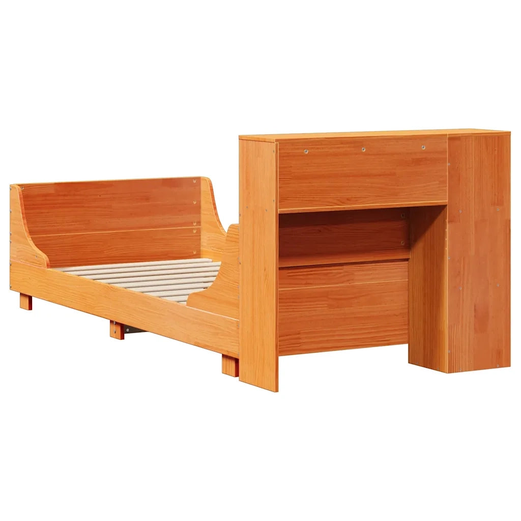 Giroletto senza Materasso Marrone Cera 100x200 cm Legno di Pino 3323784