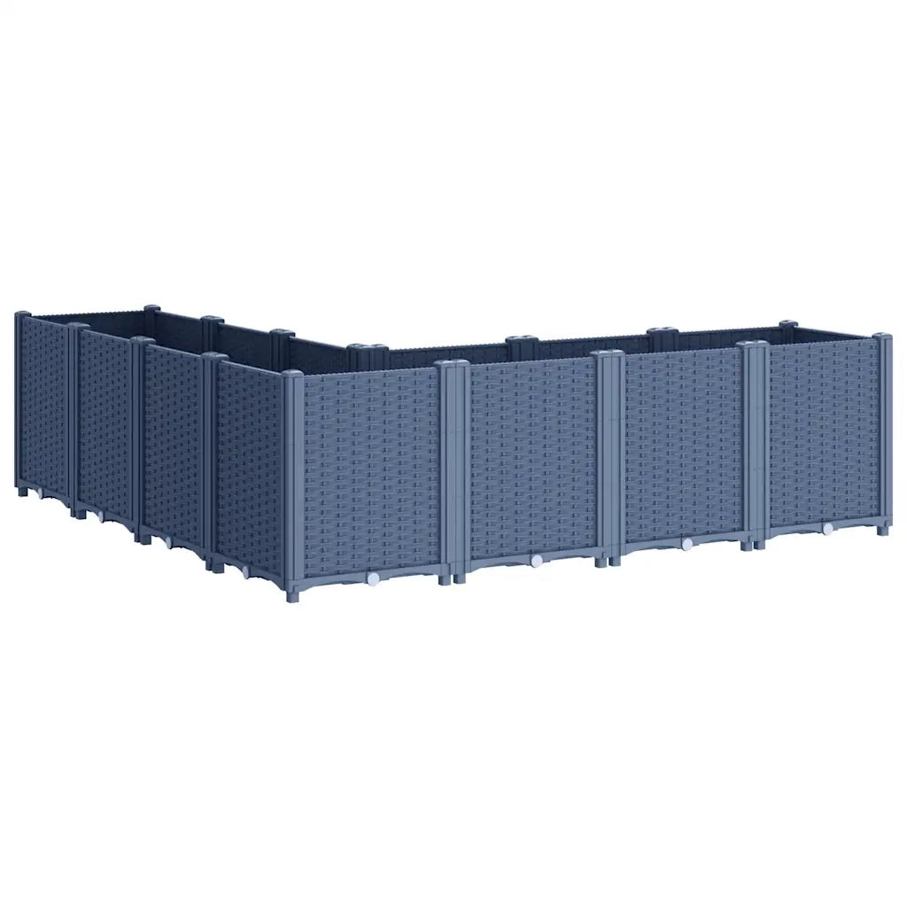 Fioriera | Cassetta per fiori | Vaso da Giardino Grigio Blu 160x160x53 cm in PP