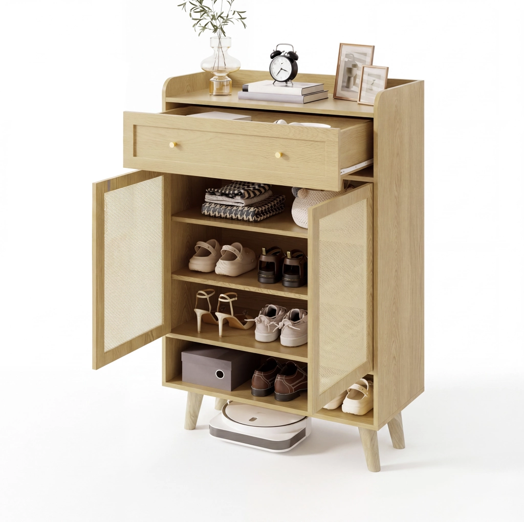 Mobile contenitore con ante e cassetto, rovere chiaro 80x105x35 cm