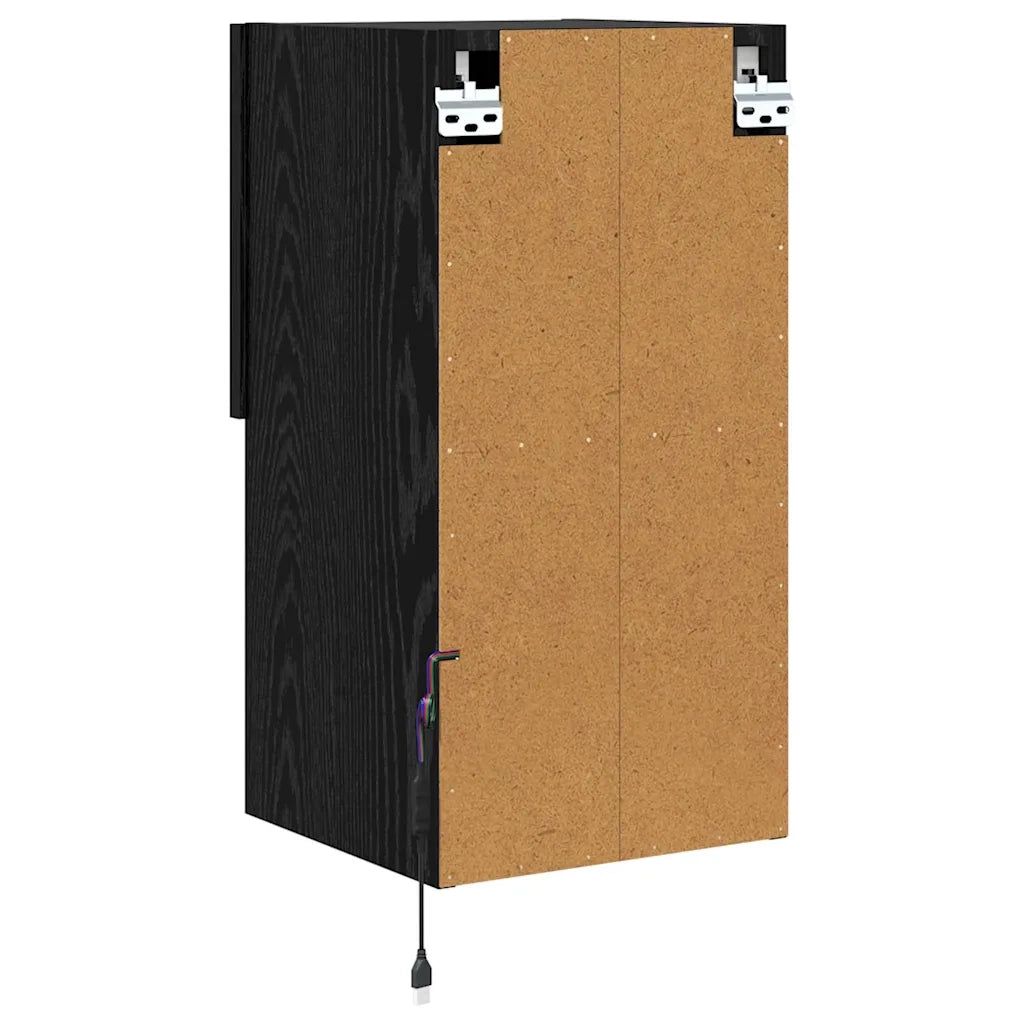 Mobiletti TV a parete 2 pcs Rovere Nero 30,5 x 30 x 60 cm