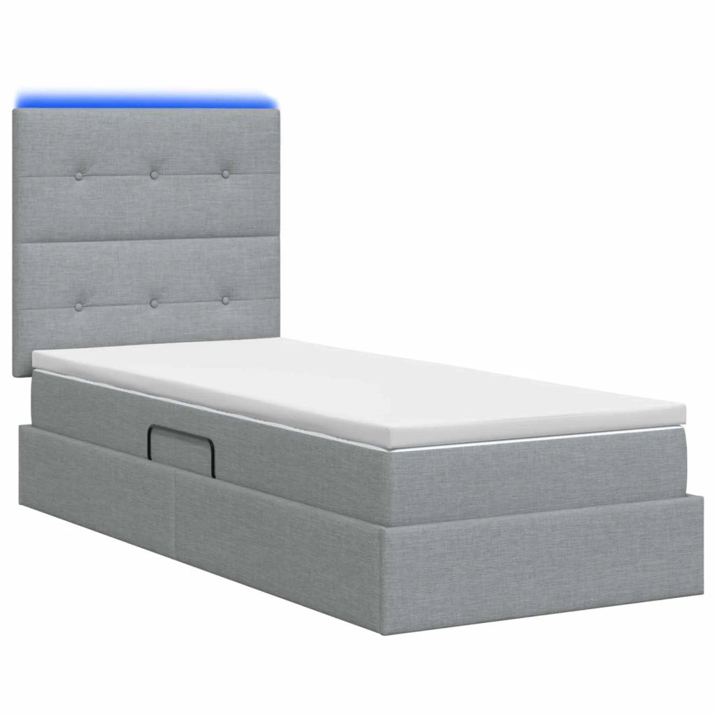 Letto con contenitore LED e materasso Grigio Chiaro 3459924