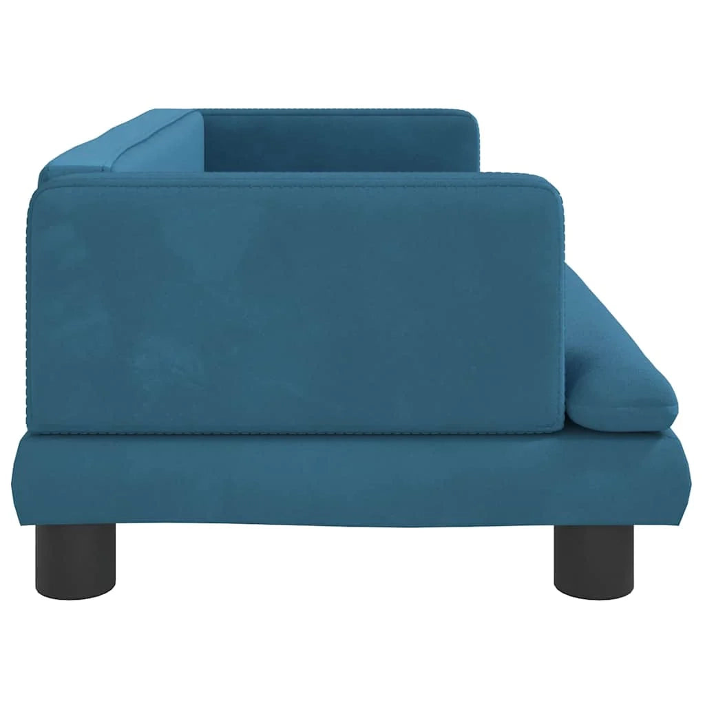 Cuccia per cani a forma di cesto comoda 80 x 45 x 30 cm in velluto blu 02_0042954