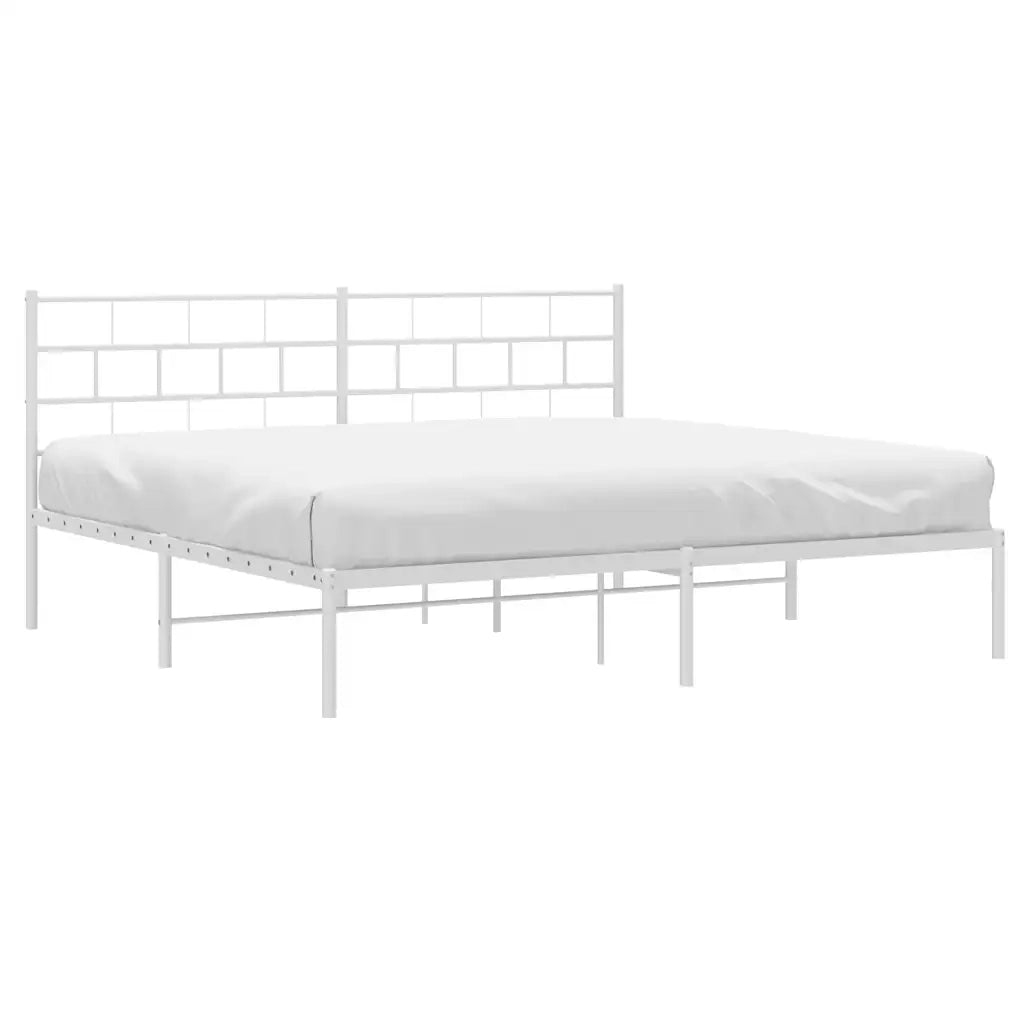 Giroletto con Testiera-Struttura Letto con testiera Metallo Bianco 183x213 cm 940644