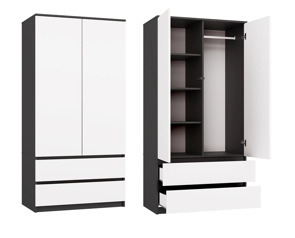 Armadio MALWA SS-90 antracite bianco guardaroba