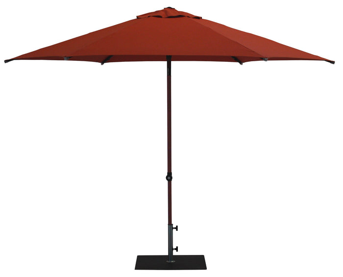 Ombrellone da Giardino Ø3 m Palo Ø38 mm in Alluminio Effetto Legno Tessuto Olefin Trend Wood Terracotta