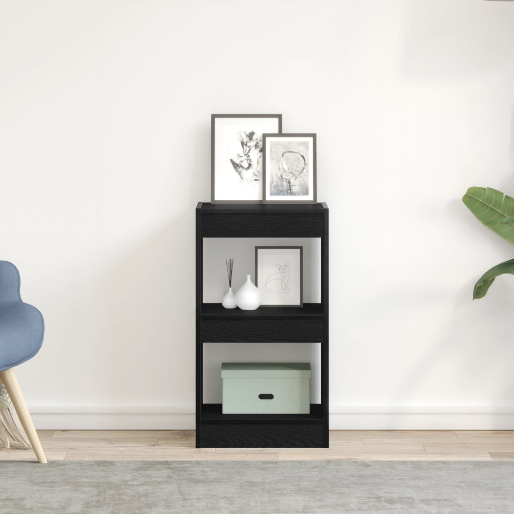 Mobile Libreria/Divisore per Stanza Nero Rovere 40x30x71,5 cm