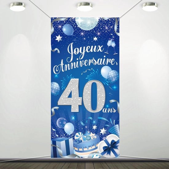 Decorazione per Parete di Compleanno 40 Anni - Decorazione per Festa - Decorazione per Giardino/Tavolo - 185 x 90 cm
