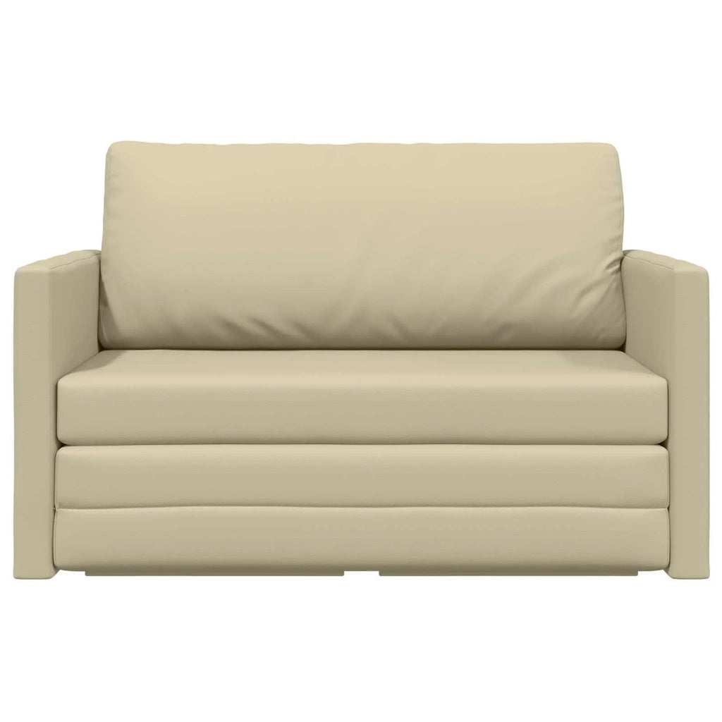 Divano letto Crema 124 x 71 x 78 cm Pelle Artificiale 4106709