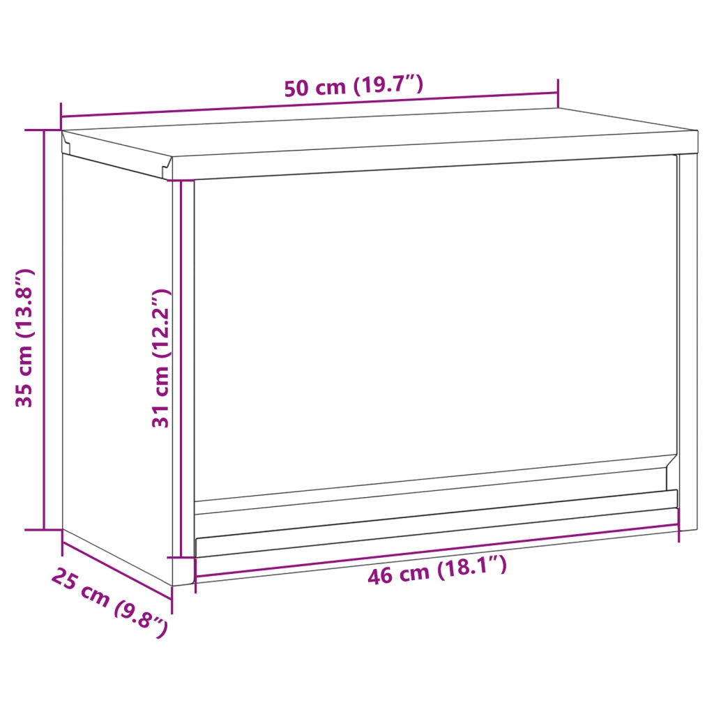 Armadio per attrezzi a parete con porta a gas rossa, 50x25x35 cm