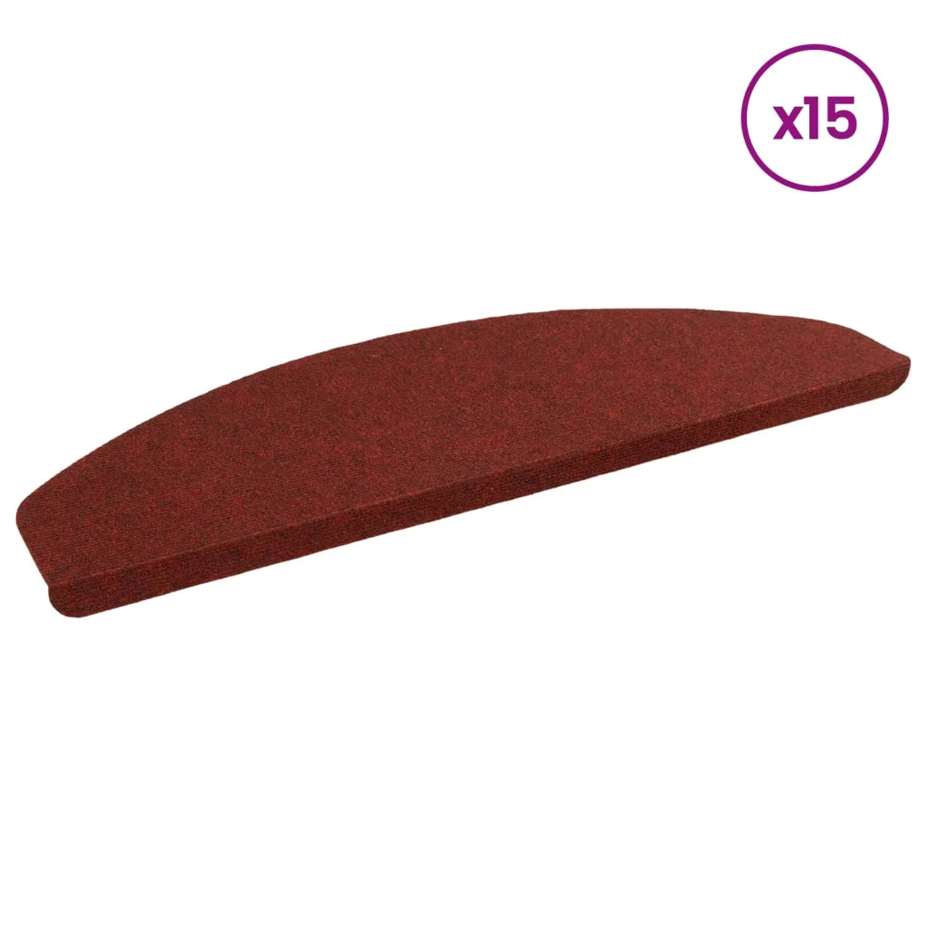 Tappetini per scale autoadesivi 15 pcs Rosso 80 x 28 x 3,5 cm 42040597