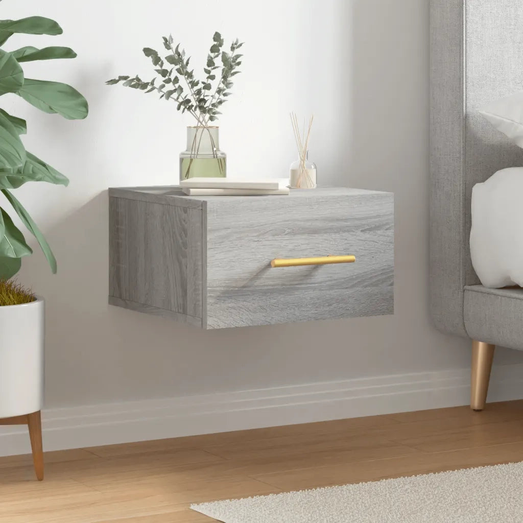 Comodino a Muro Grigio Sonoma 35x35x20 cm 829800