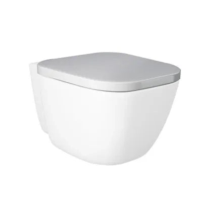 Coppia sanitari filomuro Rak serie One in ceramica con sedile avvolgente