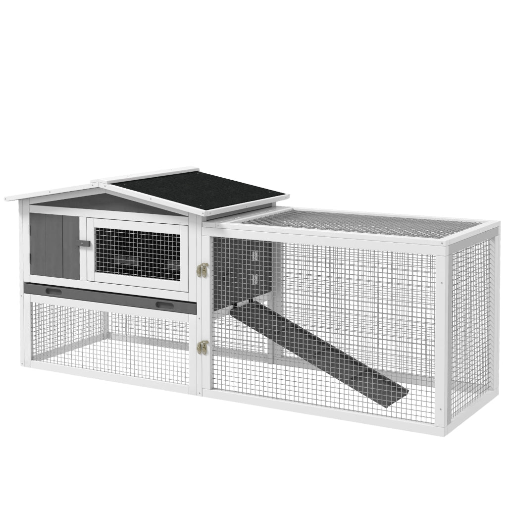 Gabbia per conigli 2 piani ¨C zephmum ¨C 156x58x68cm legno pino