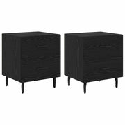 Set di 2 Comodini | Armadio da Notte | Mobiletto da notte Rovere Nero 40 x 35 x 47,5 cm