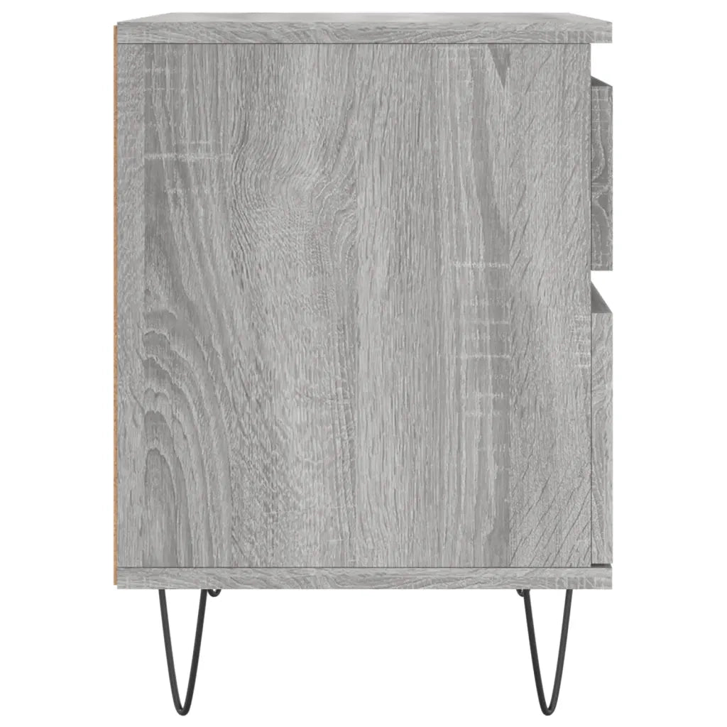 Comodini 2pz Grigio Sonoma 40x35x50 cm in Legno Multistrato 830681