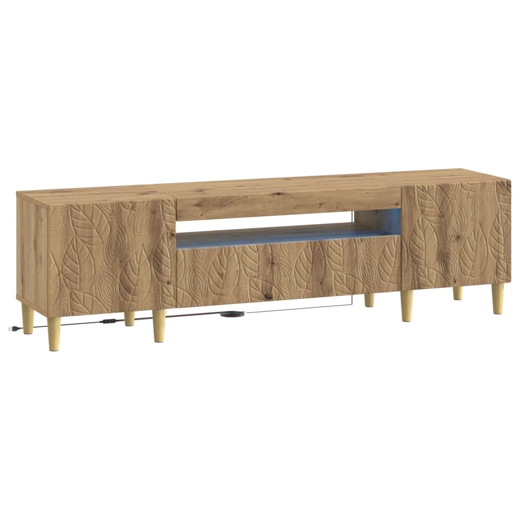 Mobile TV LED Rovere Artigianale Legno ingegnerizzato 897134