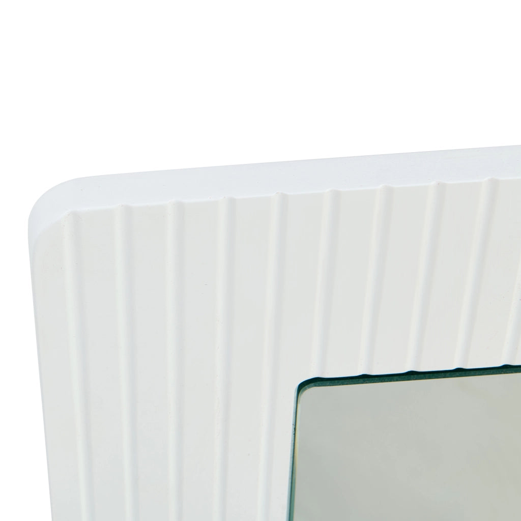 Specchio da parete quadrato, specchio da corridoio, 80x80 cm, cornice in legno, bianco