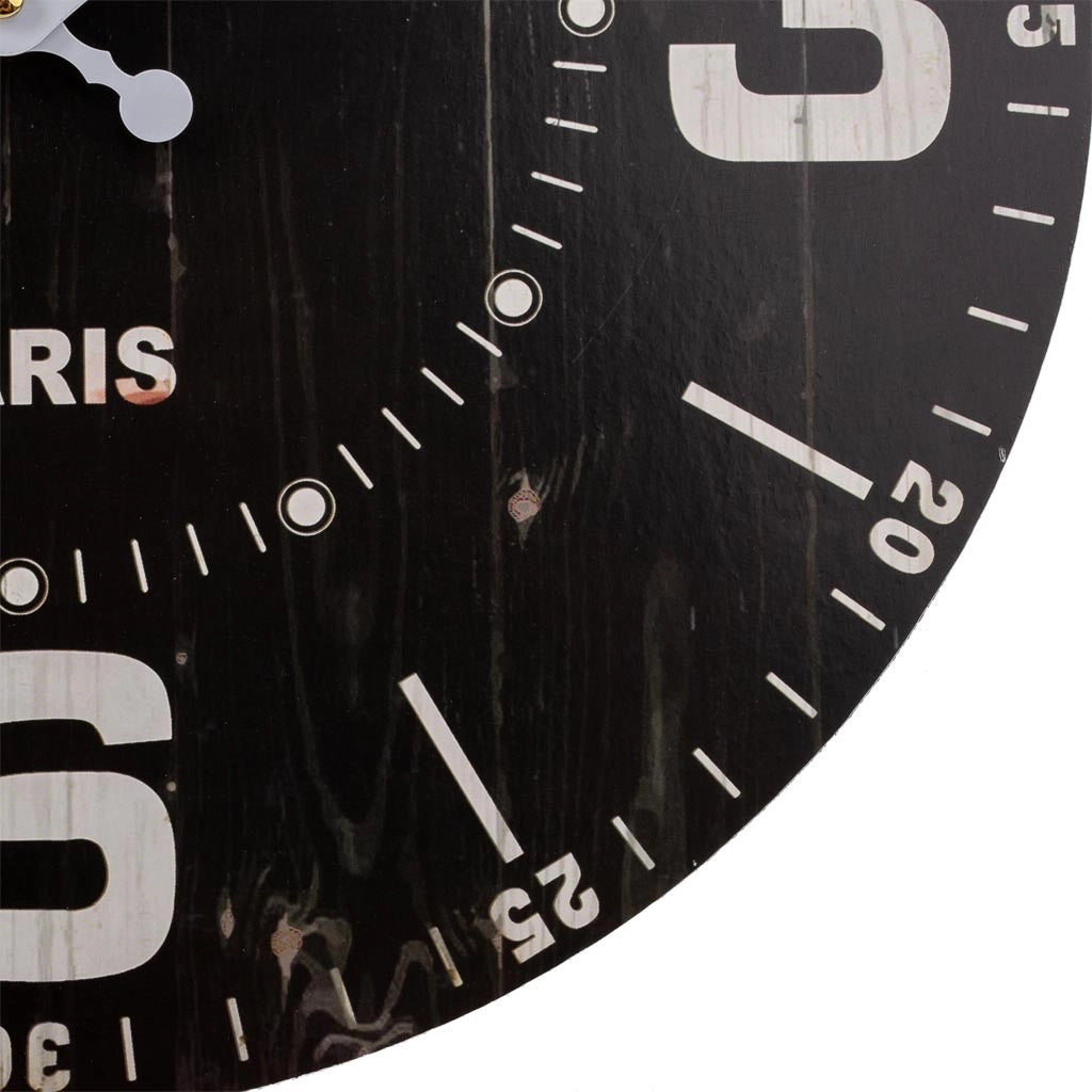 Orologio da parete in legno nero 34x34x2cm