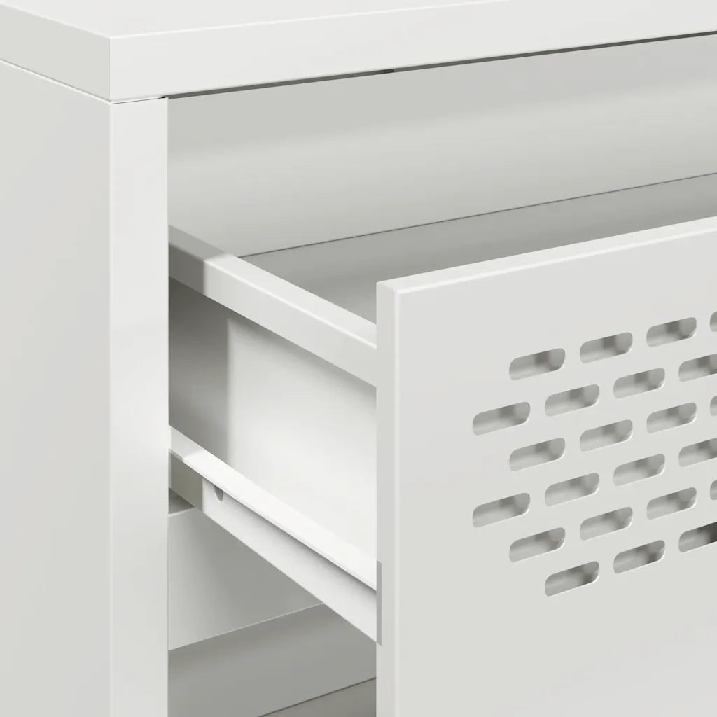 Credenza Bianca 68x39x73,5 cm in Acciaio Laminato a Freddo 851291