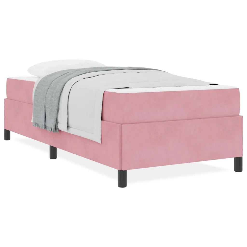 vidaXL Struttura del letto Rosa e bianco 90 x 190 cm Velluto