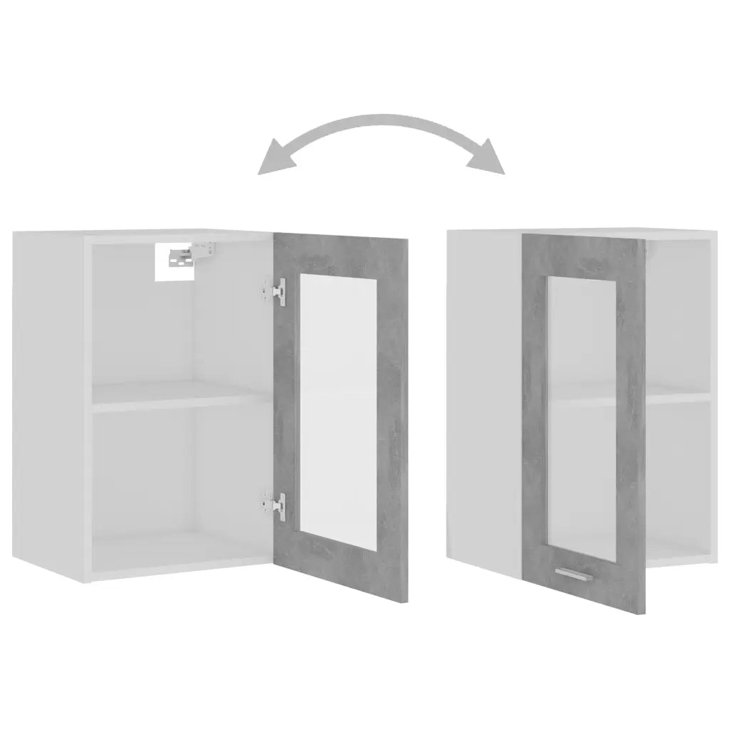 Armadio Sospeso con Vetro Grigio Cemento 40x31x60 cm Truciolato cod mxl 63033