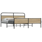 Giroletto senza Materaso in Metallo Rovere Fumo 150x200 cm 3318678