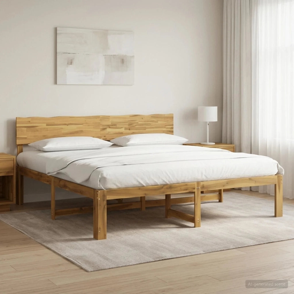 Letto matrimoniale con testiera ROSTOCK Bianco 200 x 200 cm 3405439
