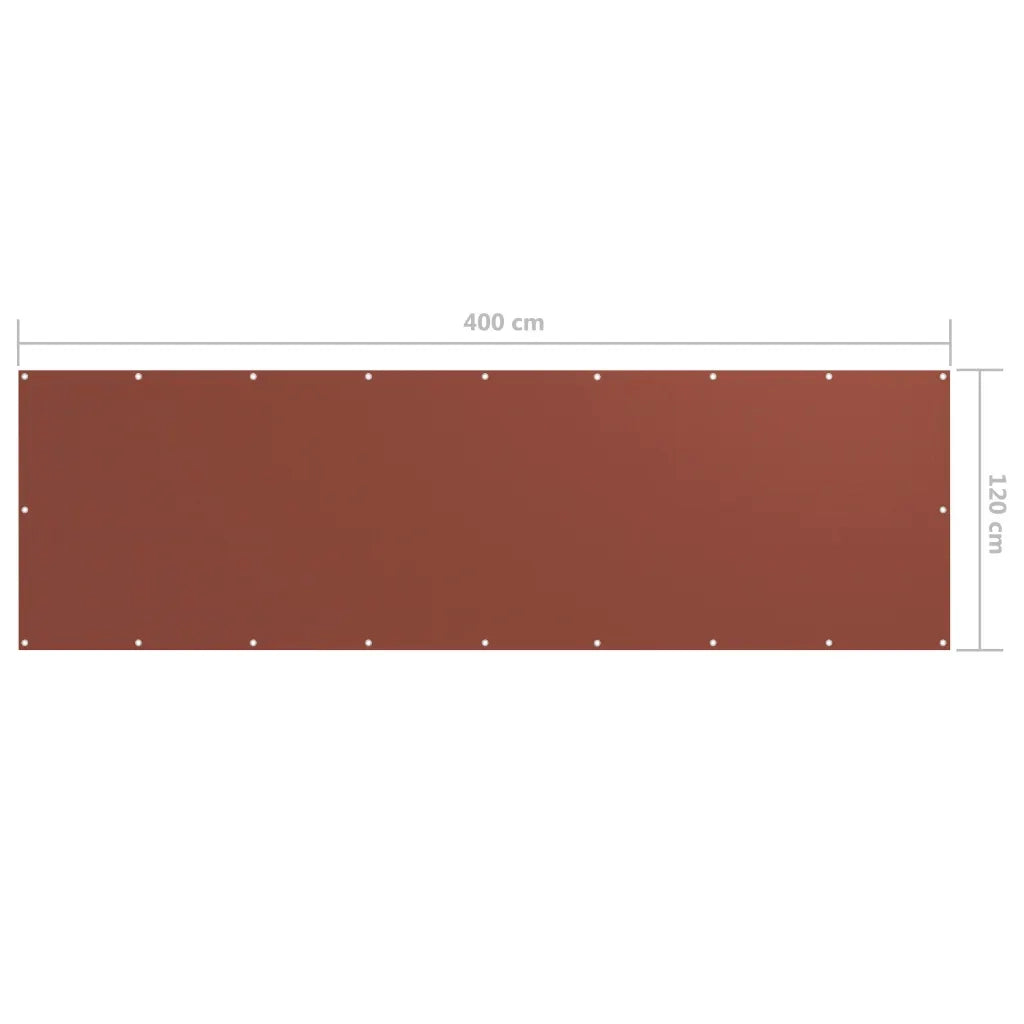 Paravento da Balcone-Pannello per balcone Terracotta 120x400 cm Tessuto Oxford