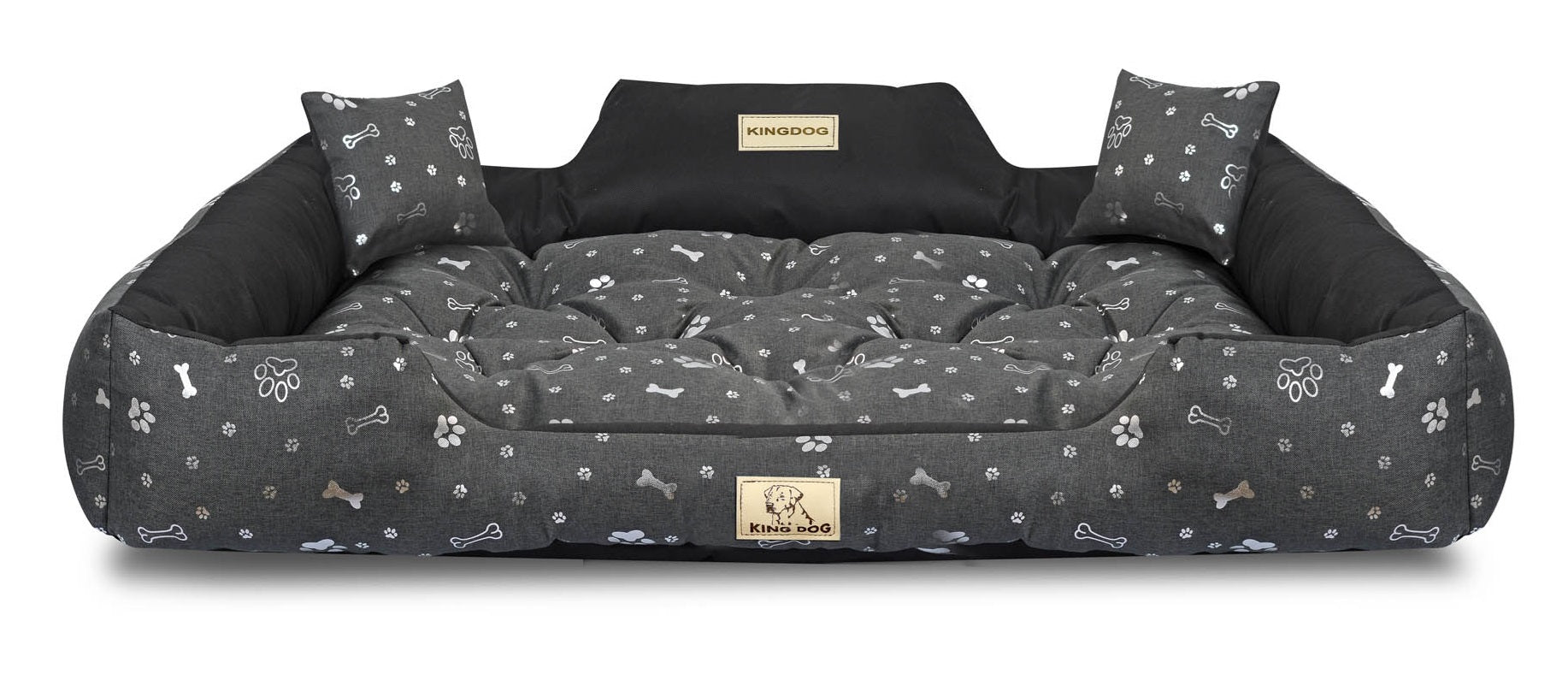 AIO FACTORY 115x95 cm KINGDOG Letto per cani impermeabile personalizzabile Silver Bones