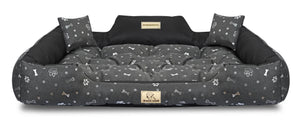 AIO FACTORY 115x95 cm KINGDOG Letto per cani impermeabile personalizzabile Silver Bones