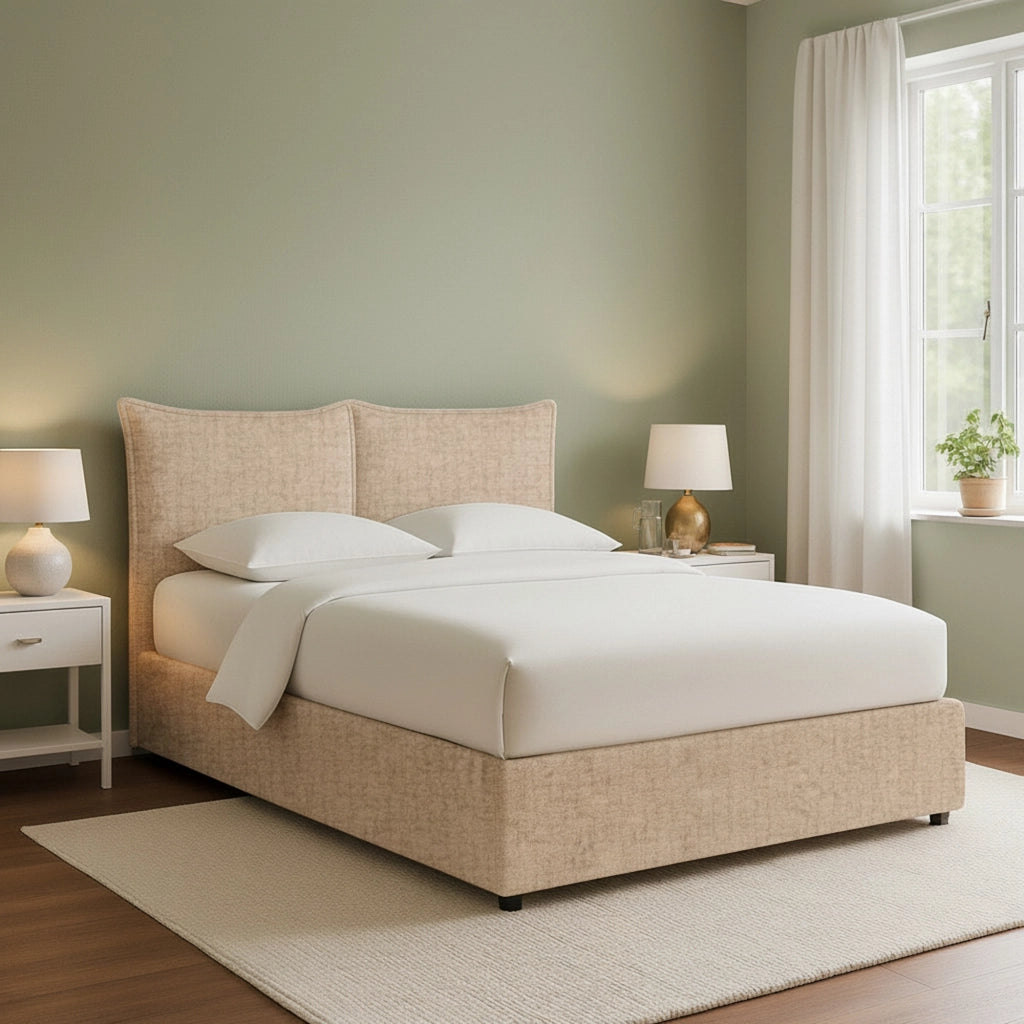 Penzance, Letto Piazza e Mezza Sfoderabile Made in Italy, Beige
