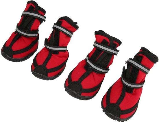 Scarpe da passeggio per cani riflettenti - Piastra anti-scivolo - Respirante - Robusta - Sicura - Comfortevole per terreni rupestri - Stivali per cani