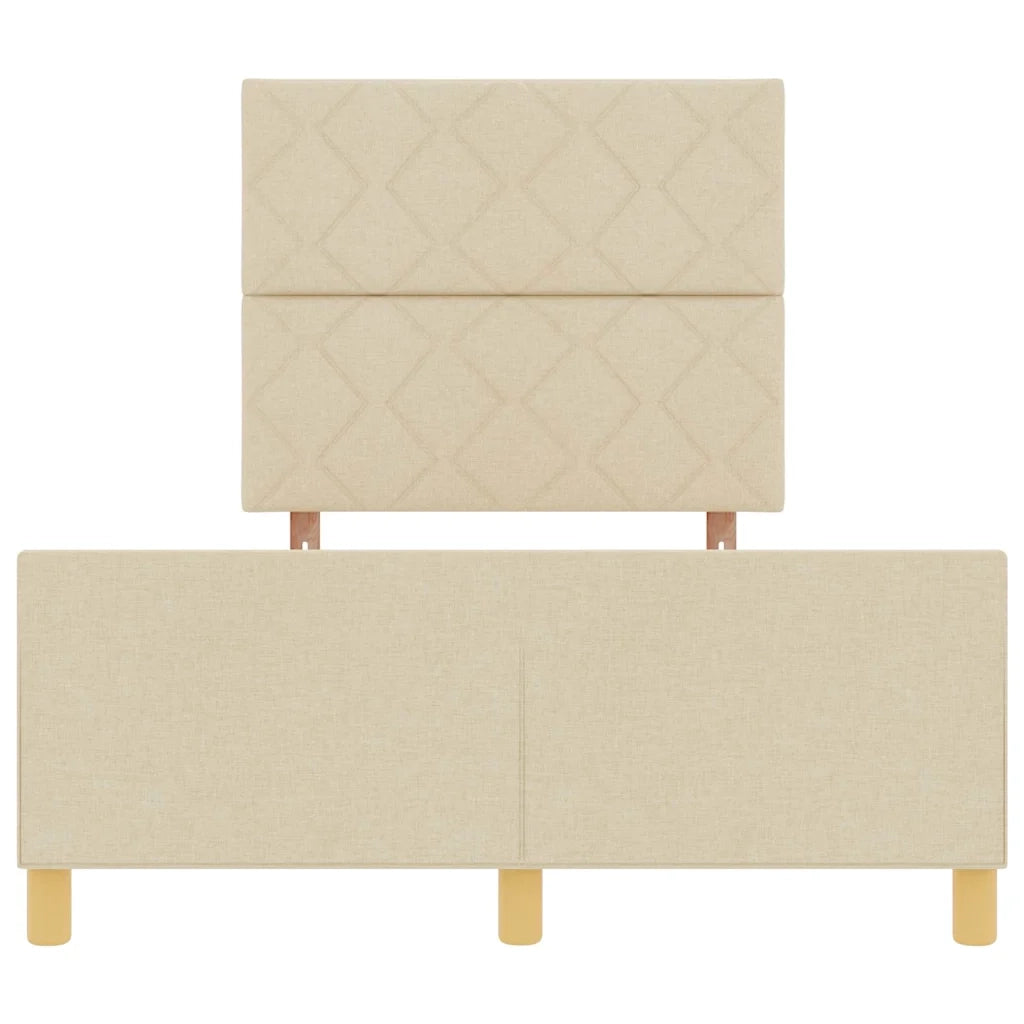 Struttura del letto con testiera Crema 120 x 190 cm Tessuto