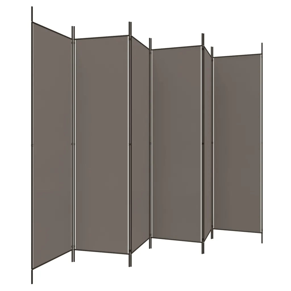 Divisorio a 6 Pannelli Antracite 300x220 cm Tessuto 350208