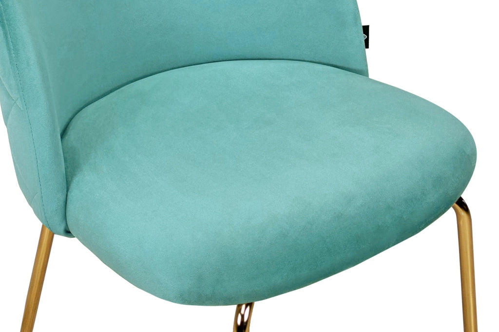 Sgabello cucina imbottito, sgabello alto in velluto verde tiffany piede dorato – Nicole - SG20NIG