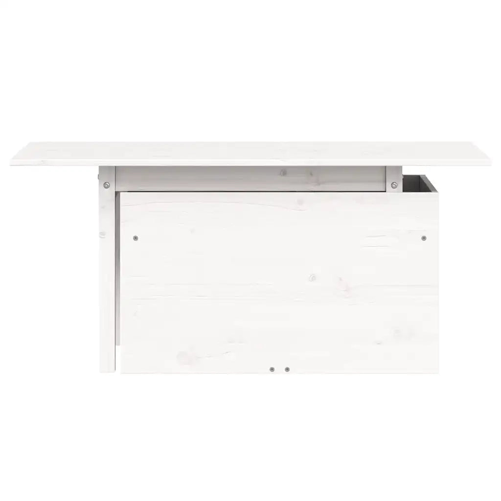 Tavolino da Giardino-Tavolo da Esterno Bianco 100x50x75cm in Legno Massello di Pino