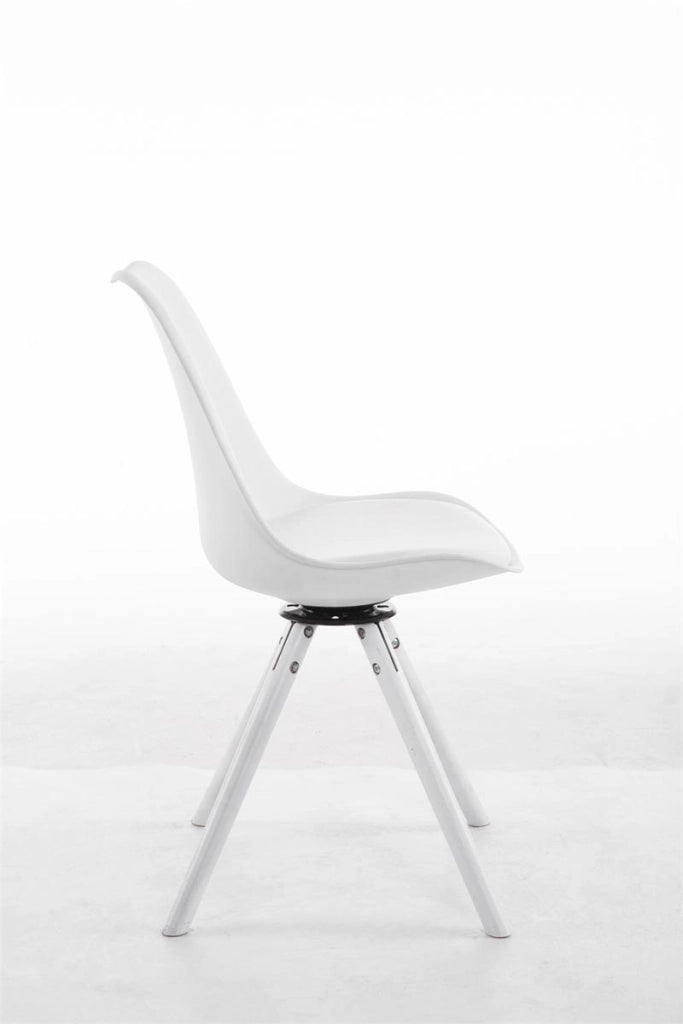 Sedia design Troyes Girevole Similpelle Rotondo bianco,bianco