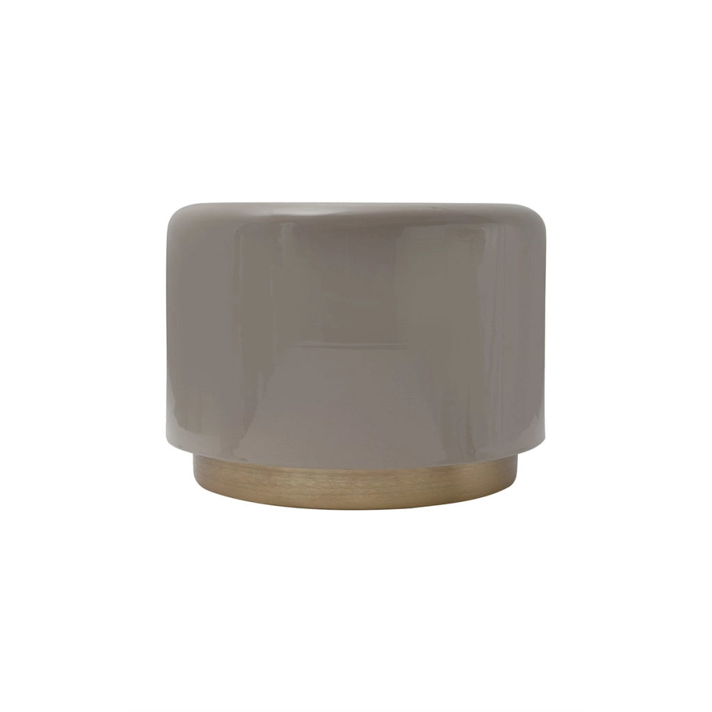 Pouf Artisse 250 Grigio in Velluto con Base Dorata