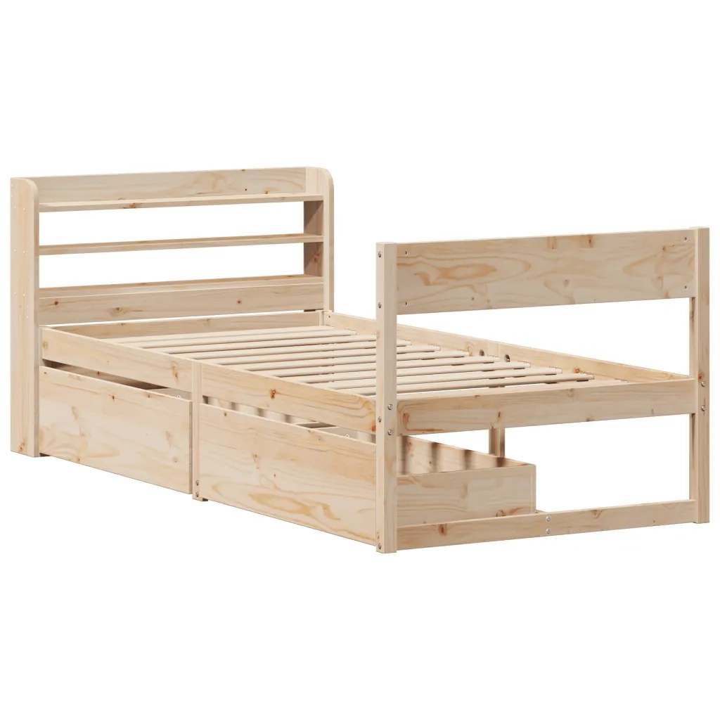 Letto singolo | Letto per adulti | Letto senza Materasso 90x200 cm in Legno Massello di Pino