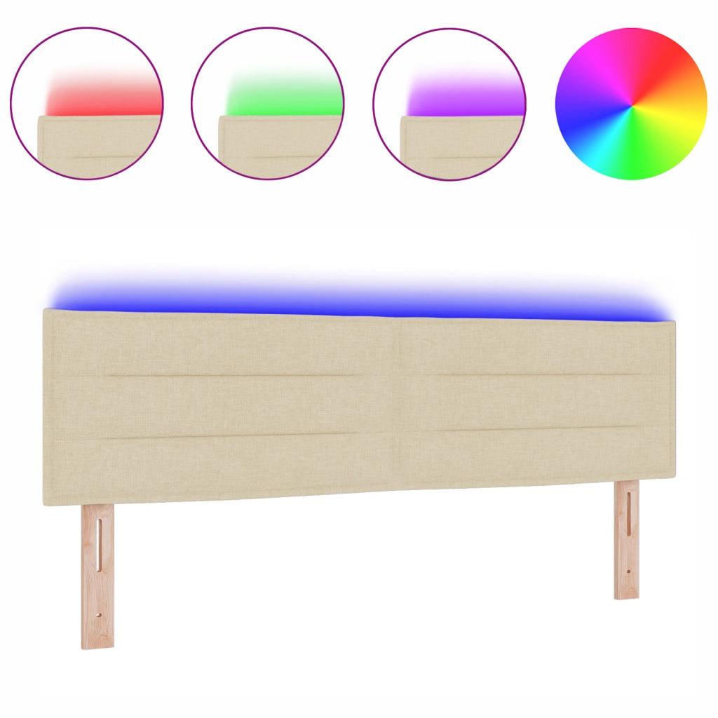 Testiera a LED Design Linee Panna 72 cm Tessuto