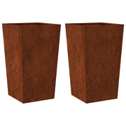2 pz Fioriere | Cassetta per fiori | Vaso da Giardino 45x45x75 cm in Acciaio Corten