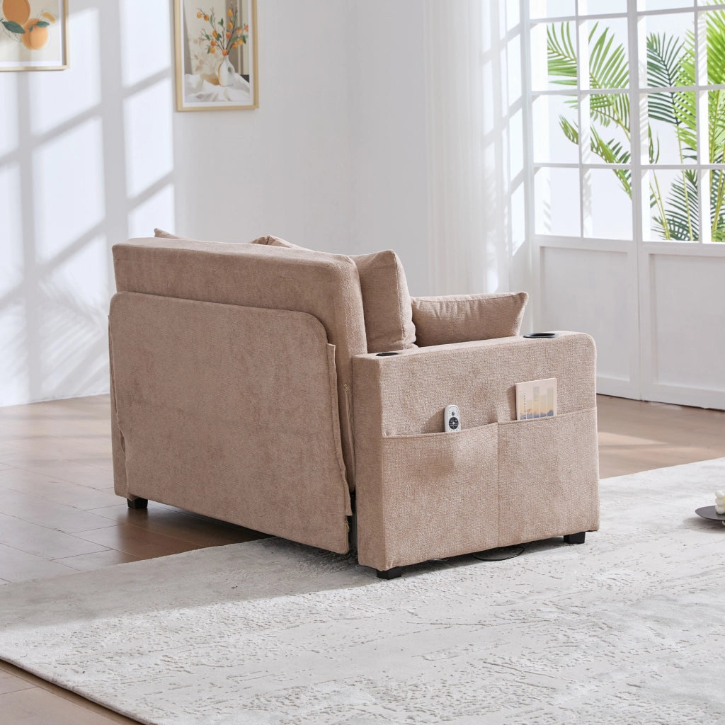 Divano letto multifunzionale - Zephmum - 2 funzioni, estraibile, pieghevole, tasche, USB, lavabile
