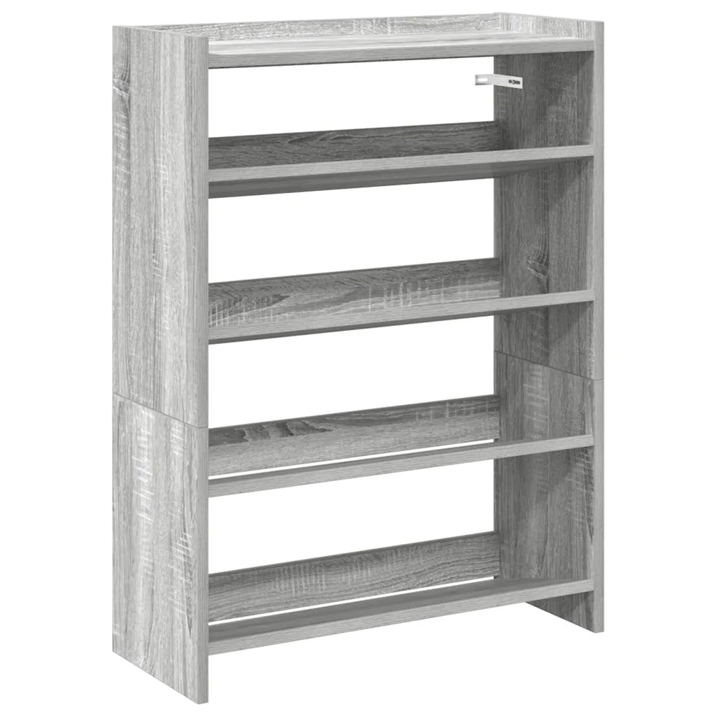 Scarpiera-Scaffale per scarpe Grigio Sonoma 60x25x81 cm in Legno Multistrato